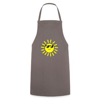 sonne smile - Kochschürze - Grau - Vorne - AI Model Male 185 dark (185cm)