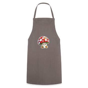 Drôle de champignon de dessin animé - Tablier de cuisine - gris - Devant - AI Model Male 185 dark (185cm)