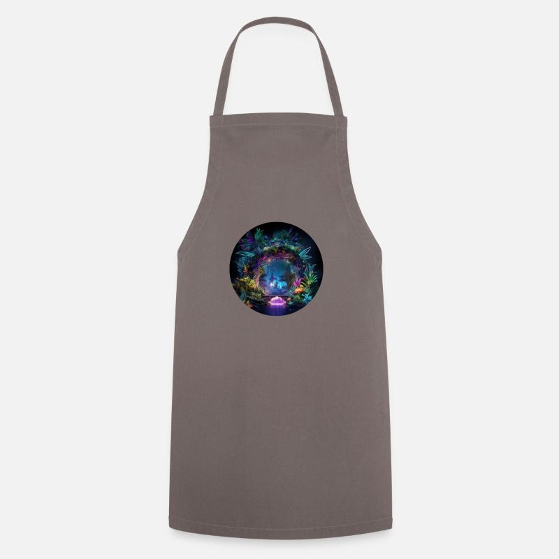 Aventures dans la jungle brillante: Neon Jungle Explore - Tablier de cuisine - gris