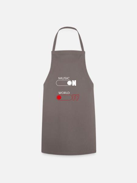 On and Off Buttons, music, world - Tablier de cuisine - gris