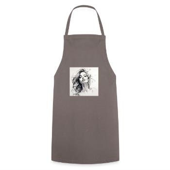 One Line Woman - Kochschürze - Grau - Vorne - AI Model Male 185 dark (185cm)