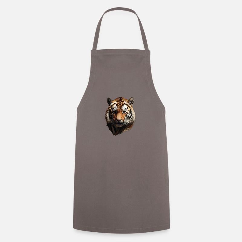 Tiger AI generated by e30 - Cooking Apron - grey
