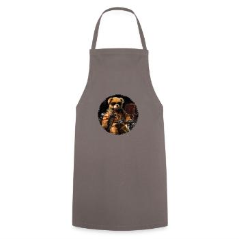 Ours en peluche cool en tant que motard - Tablier de cuisine - gris - Devant - AI Model Male 185 dark (185cm)