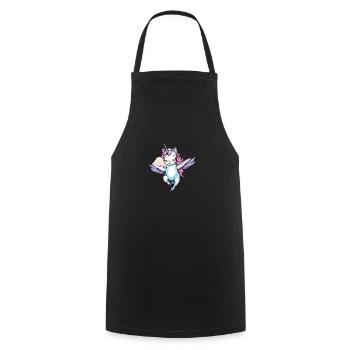 Licorne Unicorn Kawaii - Tablier de cuisine - noir - Devant - AI Model Male 185 dark (185cm)