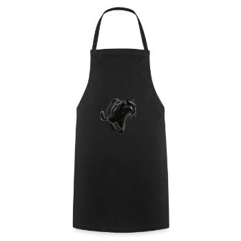 Panthère noire, chat noir, photo de chat - Tablier de cuisine - noir - Devant - AI Model Male 185 dark (185cm)