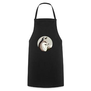 Renard dans un cercle - Tablier de cuisine - noir - Devant - AI Model Male 185 dark (185cm)