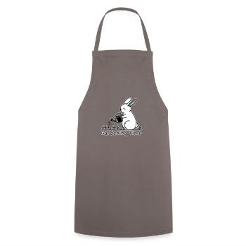 Mignon lapin arrosage des fleurs - Jardinage Time Design - Tablier de cuisine - gris - Devant - AI Model Male 185 dark (185cm)