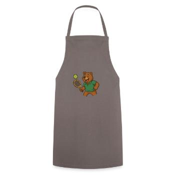 Ours de tennis - Tablier de cuisine - gris - Devant - AI Model Male 185 dark (185cm)
