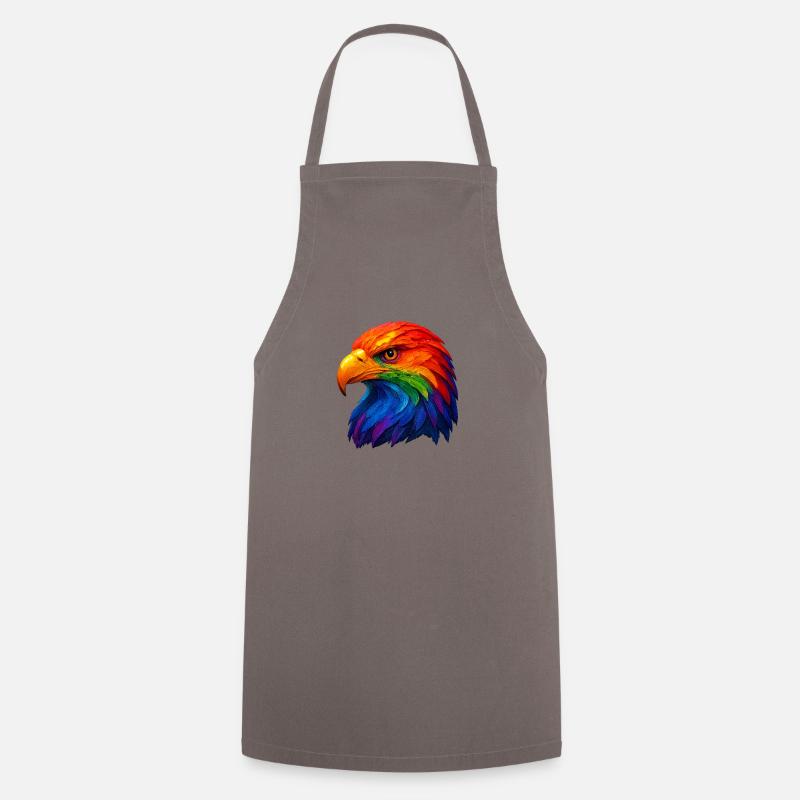 Plume de couleur Tête de pygargue à queue blanche - Tablier de cuisine - gris