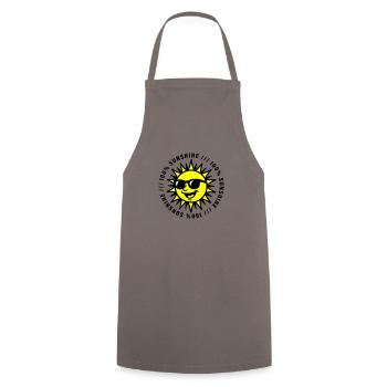 Soleil Soleil Drôle - Tablier de cuisine - gris - Devant - AI Model Male 185 dark (185cm)
