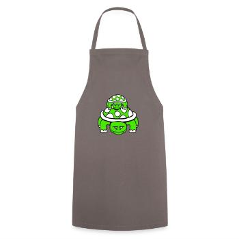 tortue petit enfant papa maman père mère - Tablier de cuisine - gris - Devant - AI Model Male 185 dark (185cm)