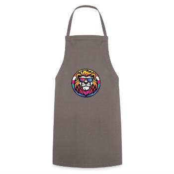 Lion Comic Cool - Cooking Apron - grey - Front - AI Model Male 185 dark (185cm)