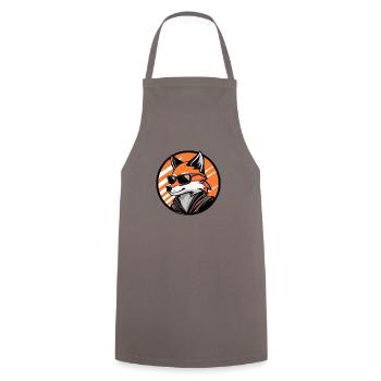 Fox Comic Cool - Cooking Apron - grey - Front - AI Model Male 185 dark (185cm)