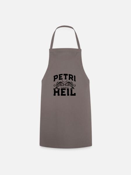 Petri Heil Fischen - Kochschürze - Grau
