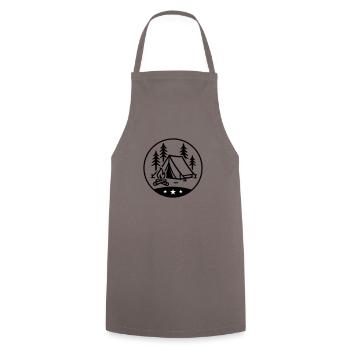 Tent Campfire Camping - Cooking Apron - grey - Front - AI Model Male 185 dark (185cm)
