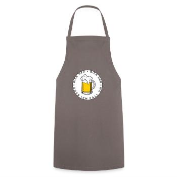 Bees here - Oder ich fall um! - Cooking Apron - grey - Front - AI Model Male 185 dark (185cm)