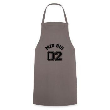 Mid SIS 02 - Middle sister - Middle sister - Cooking Apron - grey - Front - AI Model Male 185 dark (185cm)