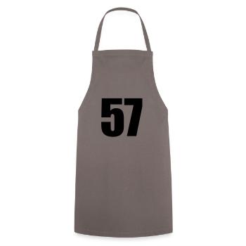 57 - Kochschürze - Grau - Vorne - AI Model Male 185 dark (185cm)