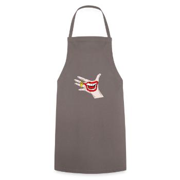 Halloween mal horreur clown joker sourire - Tablier de cuisine - gris - Devant - AI Model Male 185 dark (185cm)