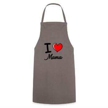 i love mama - Kochschürze - Grau - Vorne - AI Model Male 185 dark (185cm)