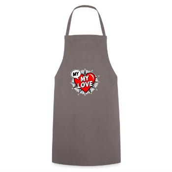 MY LOVE 2025 T-shirt gift for her - Tablier de cuisine - gris - Devant - AI Model Male 185 dark (185cm)