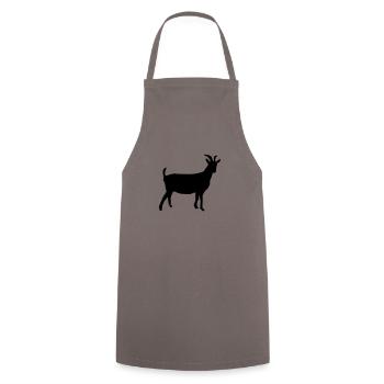 ziege - Kochschürze - Grau - Vorne - AI Model Male 185 dark (185cm)