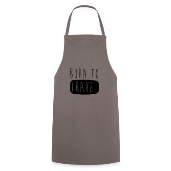 BORN TO TRAVEL - Tablier de cuisine - gris - Devant - AI Model Male 185 dark (185cm)