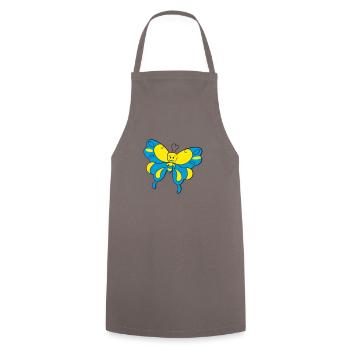 Papillon coloré > Graphique vectoriel - Tablier de cuisine - gris - Devant - AI Model Male 185 dark (185cm)