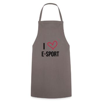 I Love E-Sport ! - Cooking Apron - grey - Front - AI Model Male 185 dark (185cm)