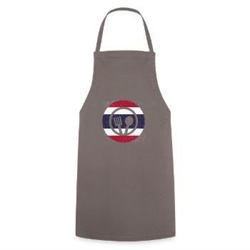 Thailand Küche Kochen thai Essen Geschenk - Kochschürze - Grau - Vorne - AI Model Male 185 dark (185cm)