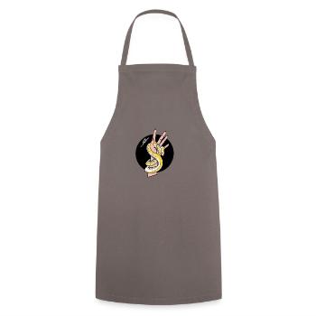 Snake and hand - Cooking Apron - grey - Front - AI Model Male 185 dark (185cm)