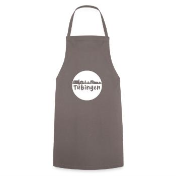 Tübingen, skyline,white, circle, logo - Cooking Apron - grey - Front - AI Model Male 185 dark (185cm)