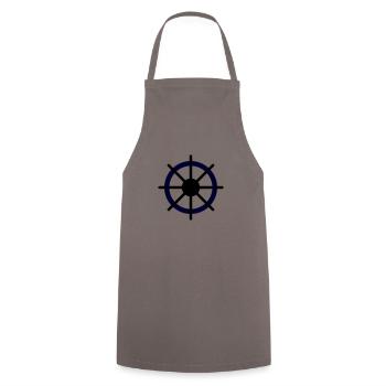 Stilvolles Lenkraddesign für Segelfans - Kochschürze - Grau - Vorne - AI Model Male 185 dark (185cm)