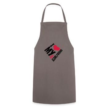 J’aime ma petite amie - Tablier de cuisine - gris - Devant - AI Model Male 185 dark (185cm)