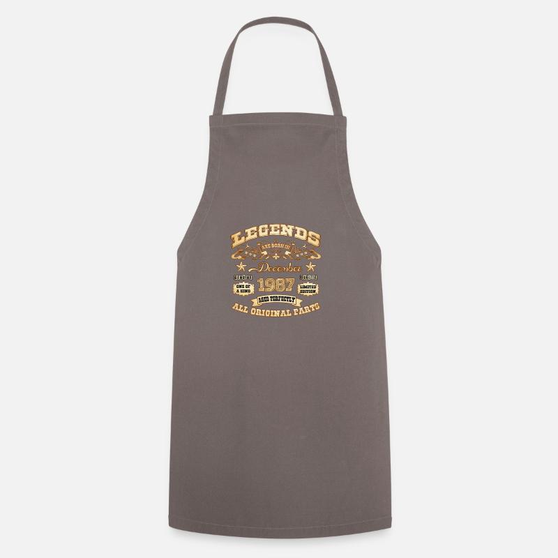 Legends are born in December 1987 - Cooking Apron - grey