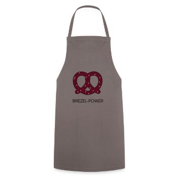 Brezel Power - Kochschürze - Grau - Vorne - AI Model Male 185 dark (185cm)