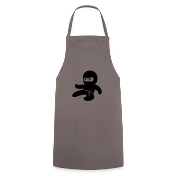Ninja - Kochschürze - Grau - Vorne - AI Model Male 185 dark (185cm)