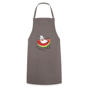 Moutons d’été et melon - Tablier de cuisine - gris - Devant - AI Model Male 185 dark (185cm)