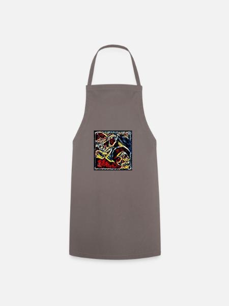 Totenkopf - Kochschürze - Grau