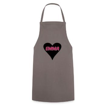 Amour Emma coeur cadeau - Tablier de cuisine - gris - Devant - AI Model Male 185 dark (185cm)