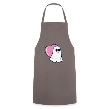 Ghostly love - Cooking Apron - grey - Front - AI Model Male 185 dark (185cm)