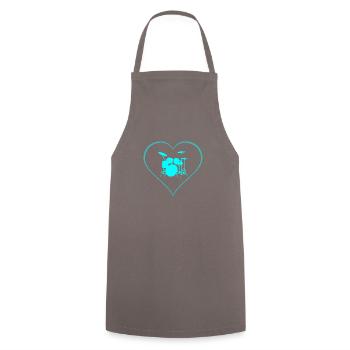 Drums - Cooking Apron - grey - Front - AI Model Male 185 dark (185cm)