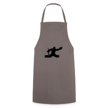 Gardien de but de joueur de hockey sur glace, gardien de but. Hockey sur glace - Tablier de cuisine - gris - Devant - AI Model Male 185 dark (185cm)