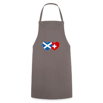 Ecosse Suisse Flag Heart - Tablier de cuisine - gris - Devant - AI Model Male 185 dark (185cm)
