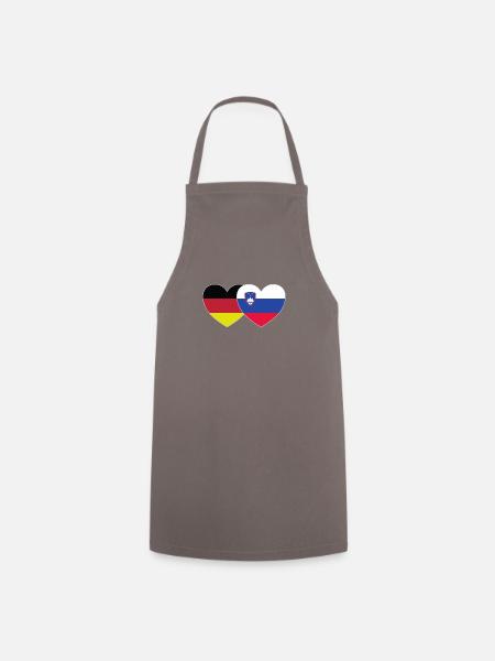 Deutschland Slowenien Flagge Herz - Kochschürze - Grau
