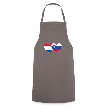 Holland Slowenien Flagge Herz - Kochschürze - Grau - Vorne - AI Model Male 185 dark (185cm)