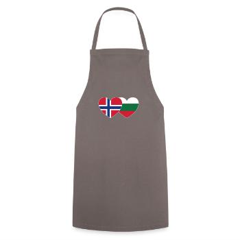 Norway Bulgaria Flag Heart - Cooking Apron - grey - Front - AI Model Male 185 dark (185cm)