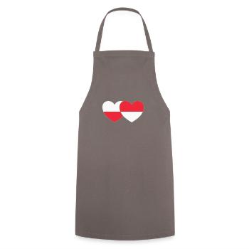 Poland Indonesia Flag Heart - Cooking Apron - grey - Front - AI Model Male 185 dark (185cm)