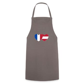 France Austria Flag Heart - Cooking Apron - grey - Front - AI Model Male 185 dark (185cm)