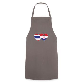Thailand Croatia Flag Heart - Cooking Apron - grey - Front - AI Model Male 185 dark (185cm)